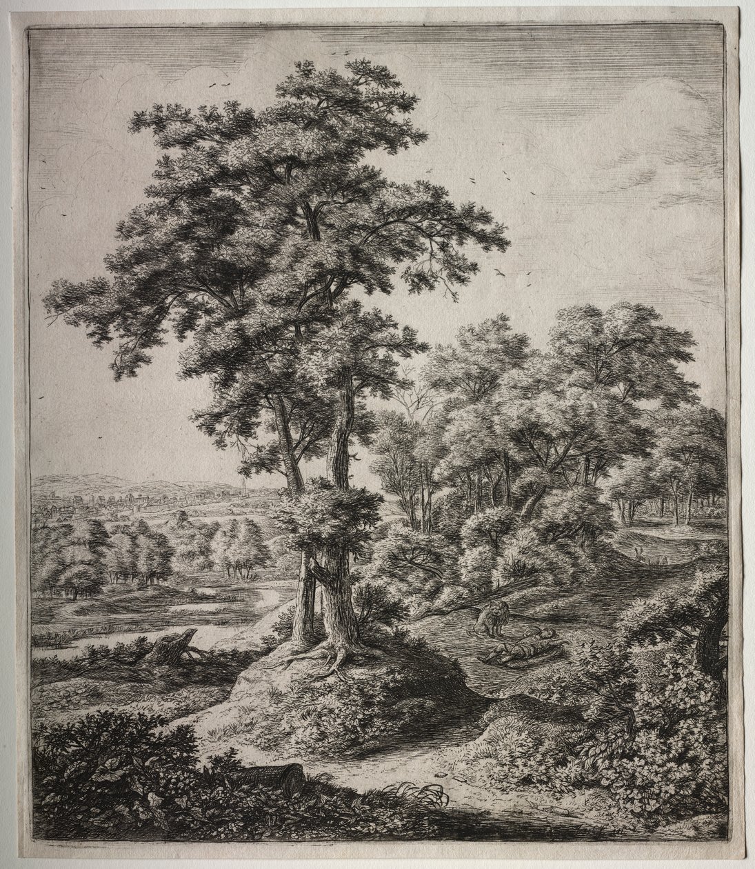 Zes grote staande landschappen met scènes uit het Oude Testament: De Ontrouwe Profeet van Juda door Anthonie Waterloo
