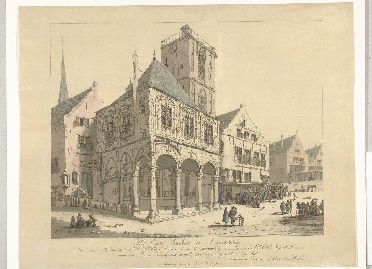 Het Oude Stadhuis van Amsterdam, 1641 door Anthonie van den Bos