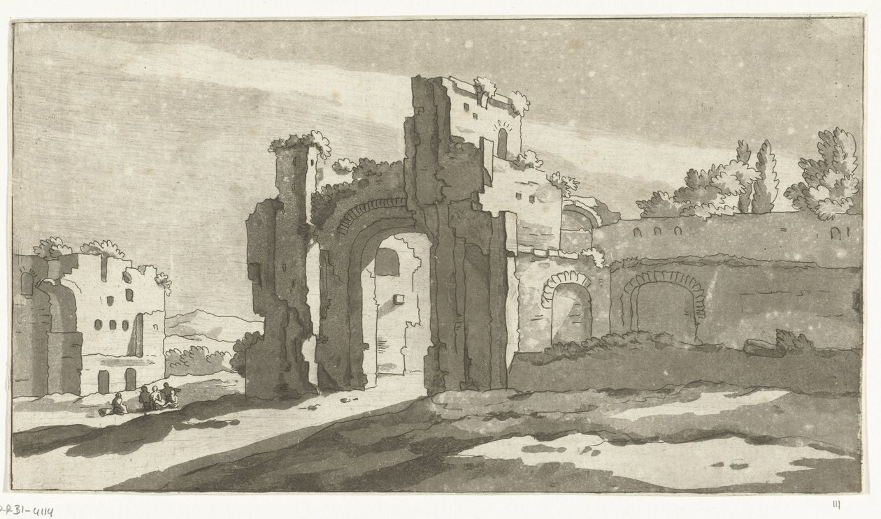Ruïnes van de grote zaal van de Thermen van Caracalla, Rome door Anthonie van den Bos