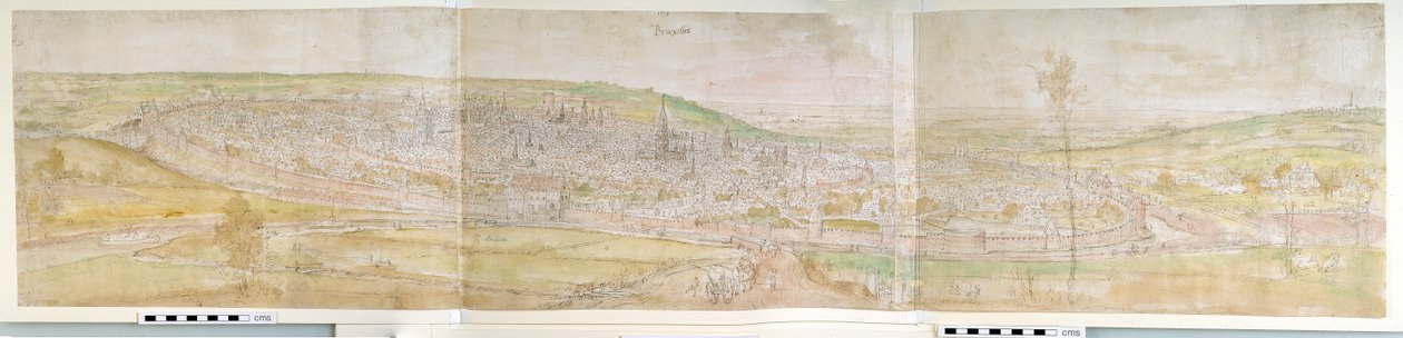 Panoramisch uitzicht op Brussel vanuit het noorden, 1558 door Anthonis van den Wyngaerde