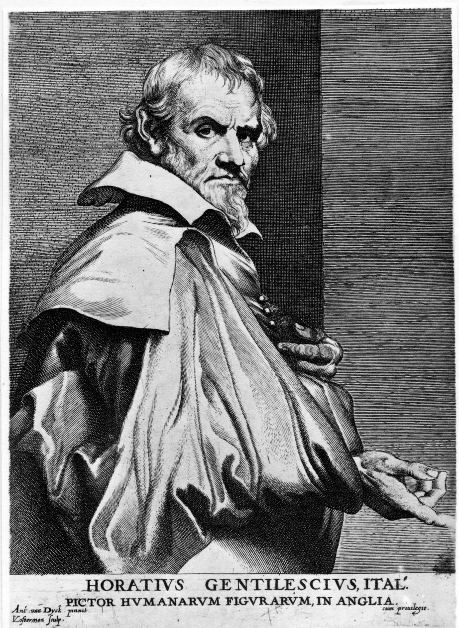 Orazio Gentileschi, prent gemaakt door Lucas Vorsterman, c.1625-30 door Anthony van Dyck