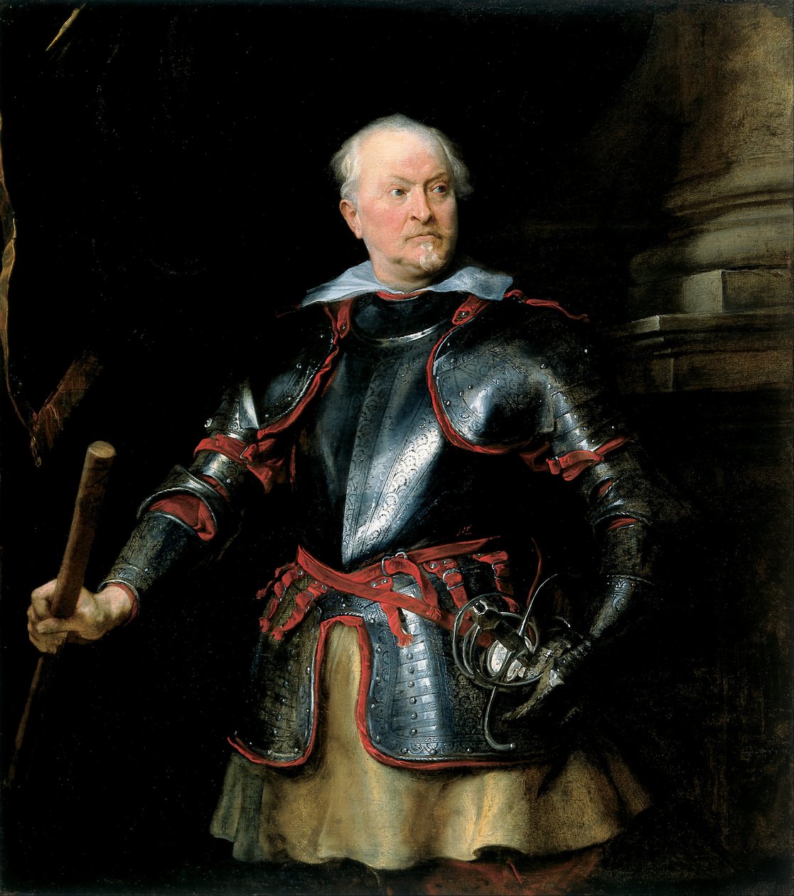 Portret van een man in harnas door Anthony van Dyck