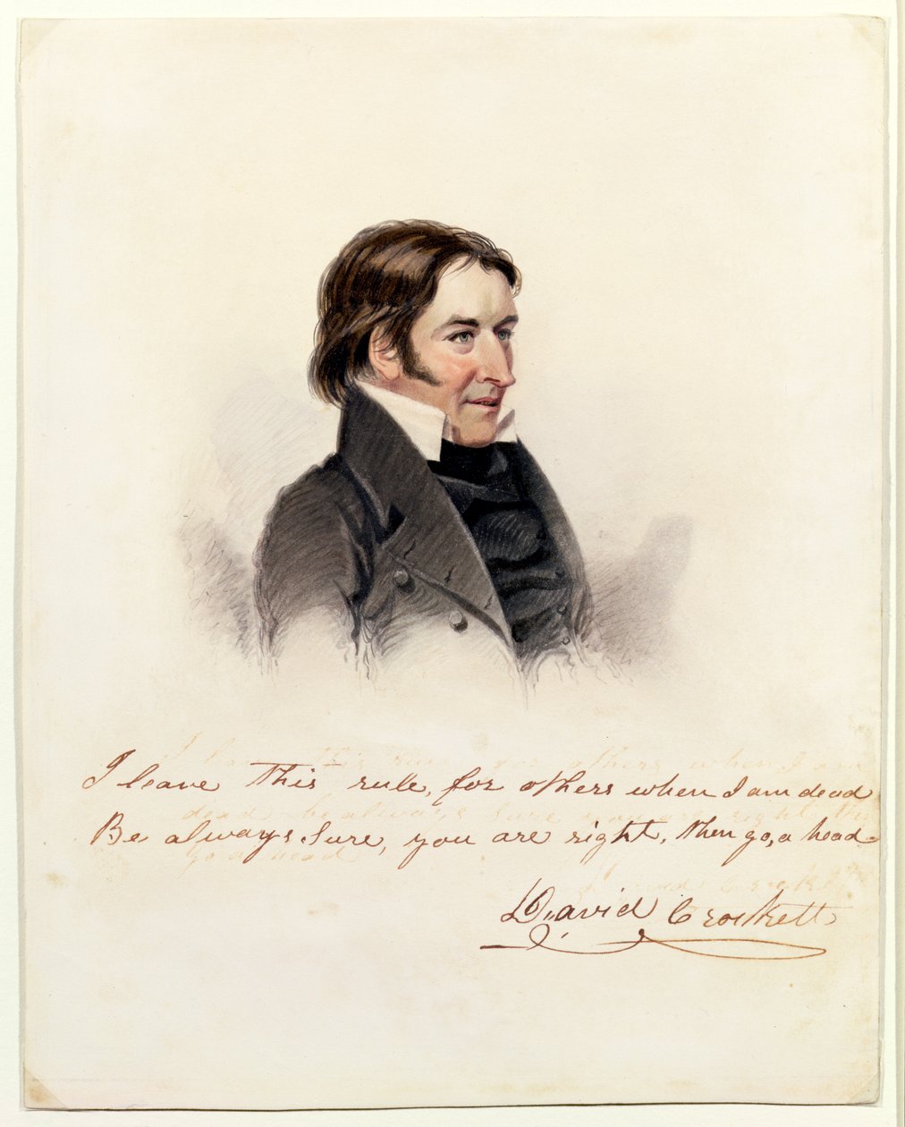 Portret van David Crockett door Anthony Lewis De Rose