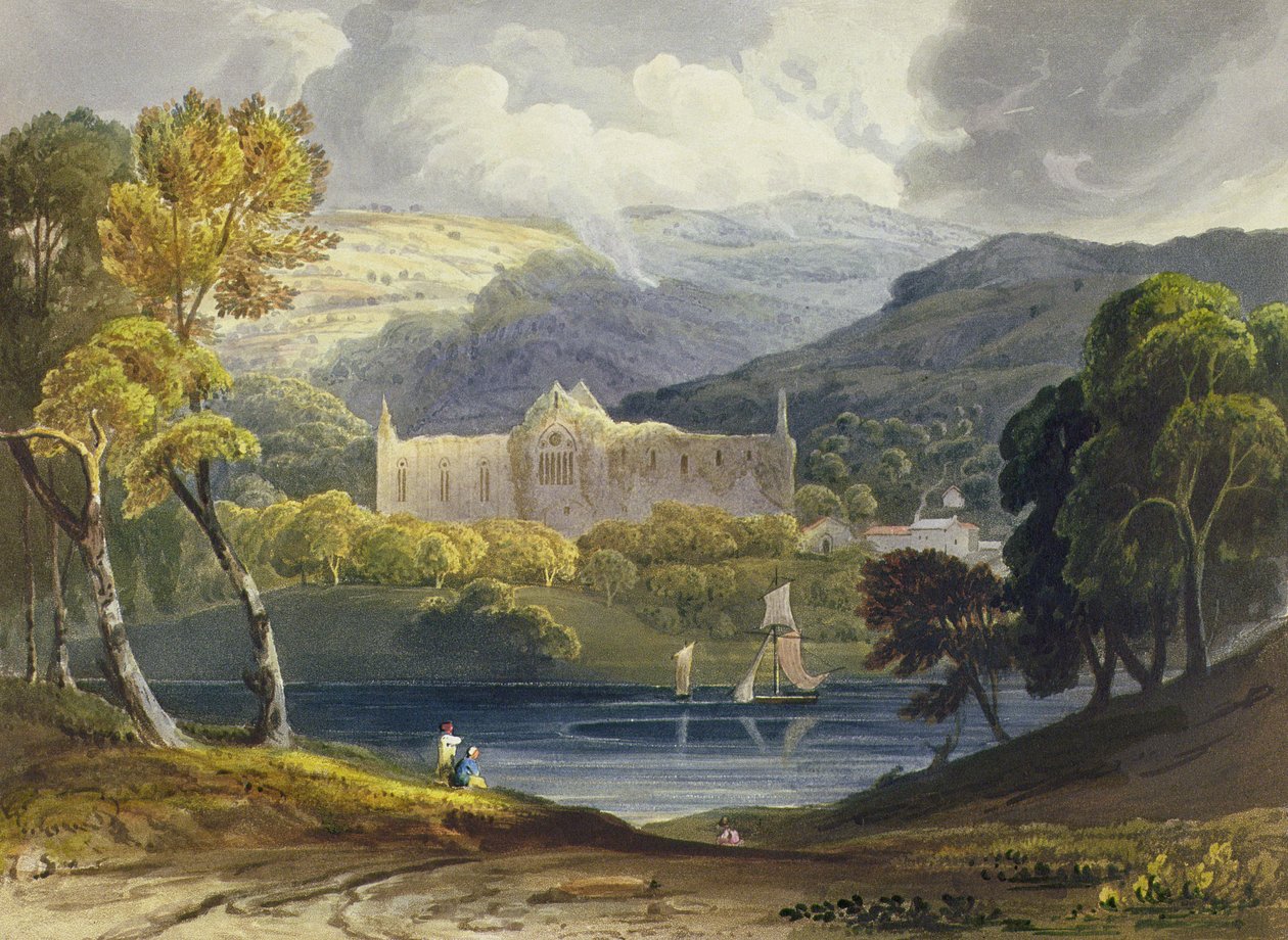 Noordaanzicht van Tintern Abbey uit 