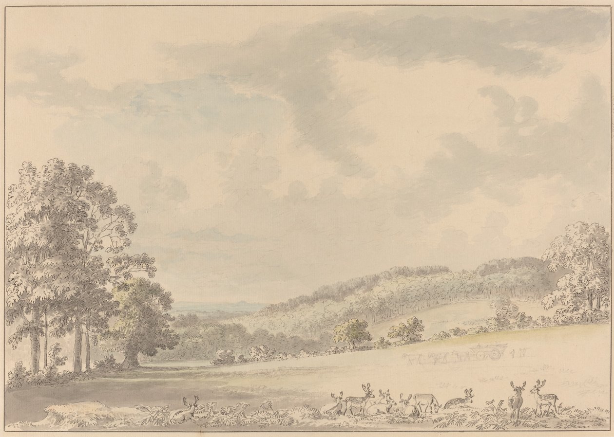 Herten Rustend in Albury Park door Anthony Devis