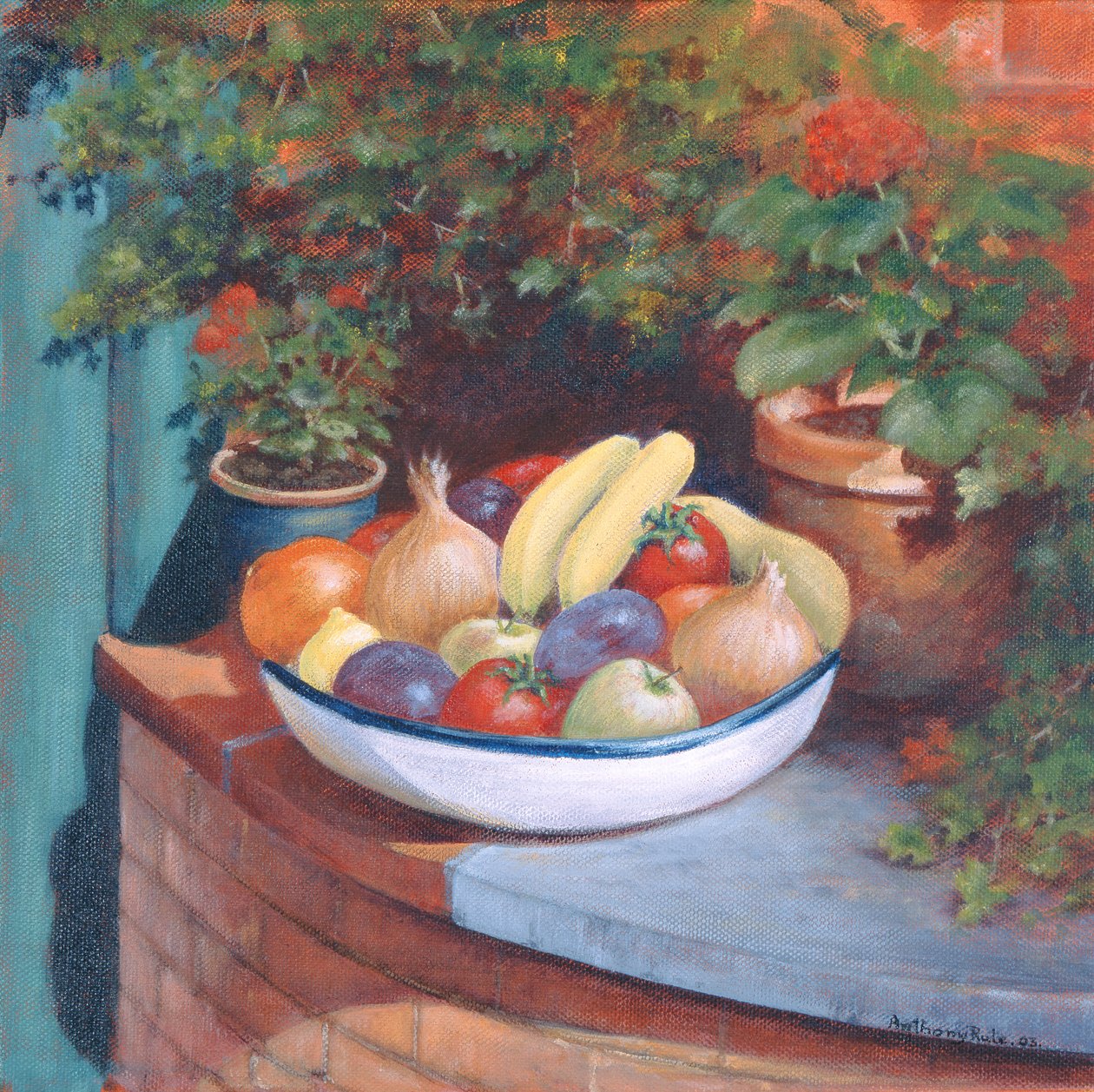 Fruit en groenten al fresco, 2003 door Anthony Rule