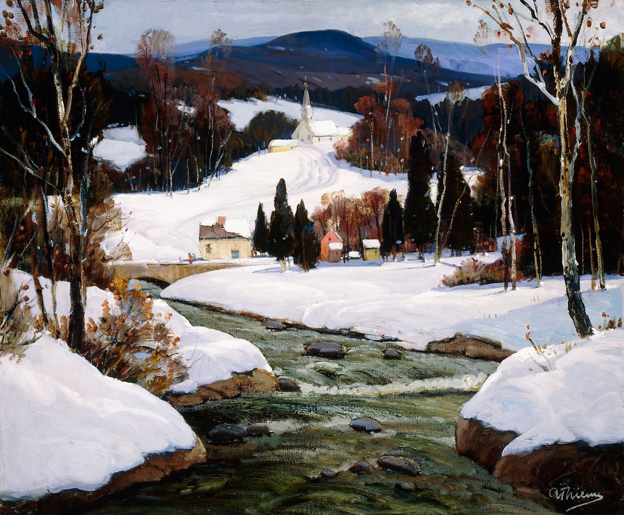 Sneeuw in New Hampshire door Anthony Thieme