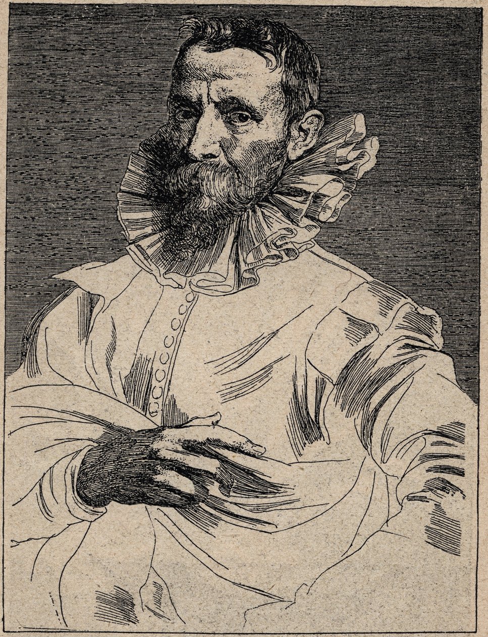 Jan Brueghel de Oude (ook bekend als Brueghel de Fluwelen) (1568-1625) - Jan Brueghel de Oude - gravure naar Anthony van Dyck door Anthony van (after) Dyck