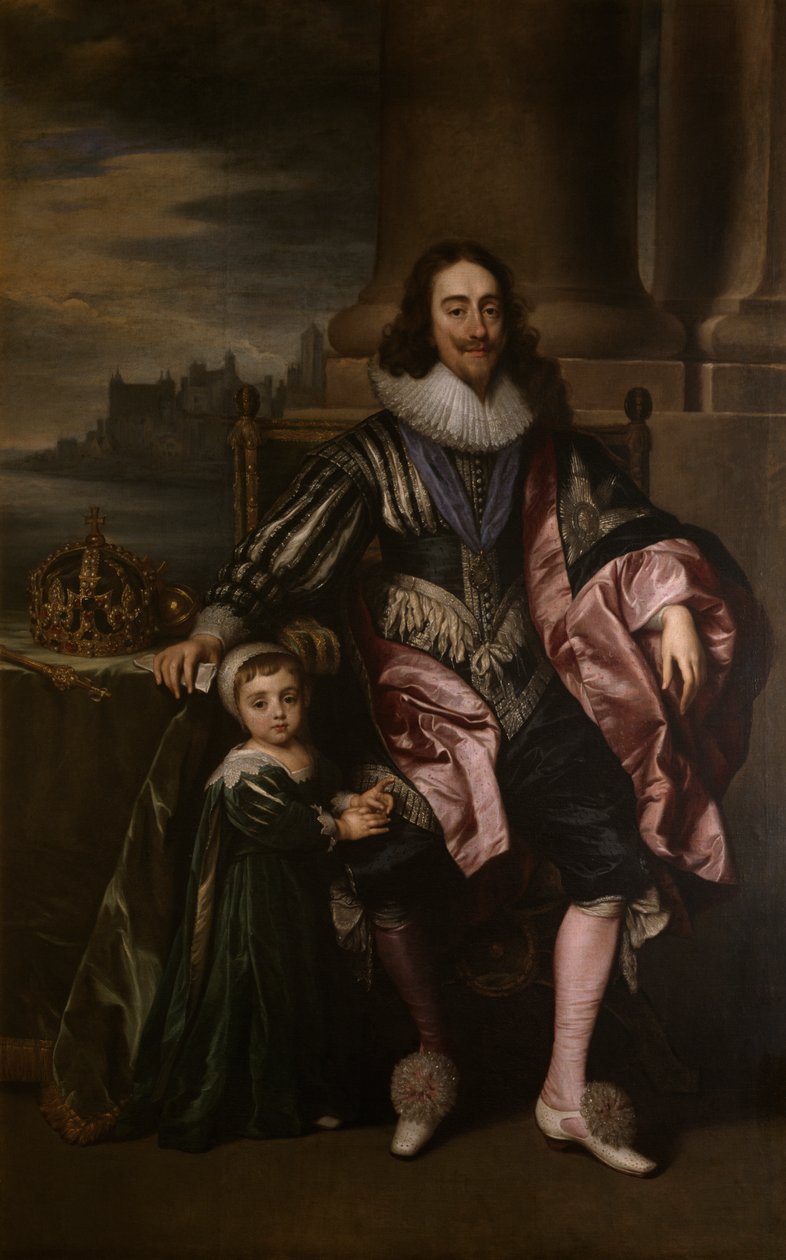Koning Karel I en Prins Karel door Anthony van (after) Dyck