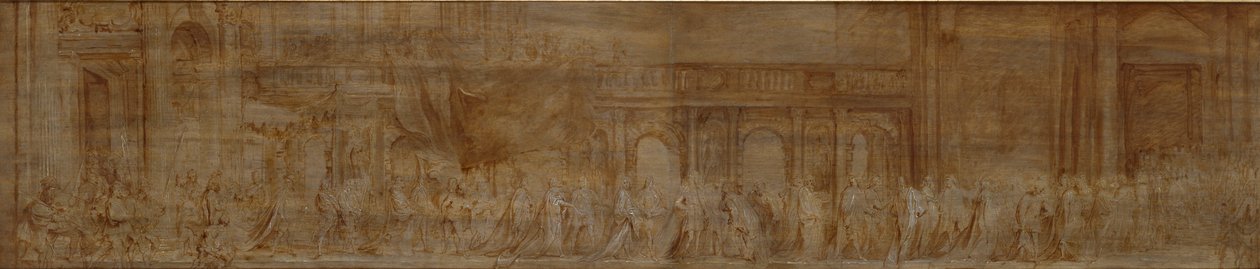 Karel I en de Ridders van de Kousenband in Processie door Anthony van Dyck