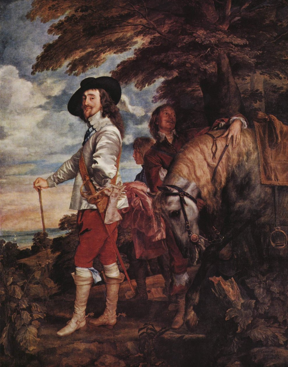 Charles I bij de jacht door Anthony van Dyck