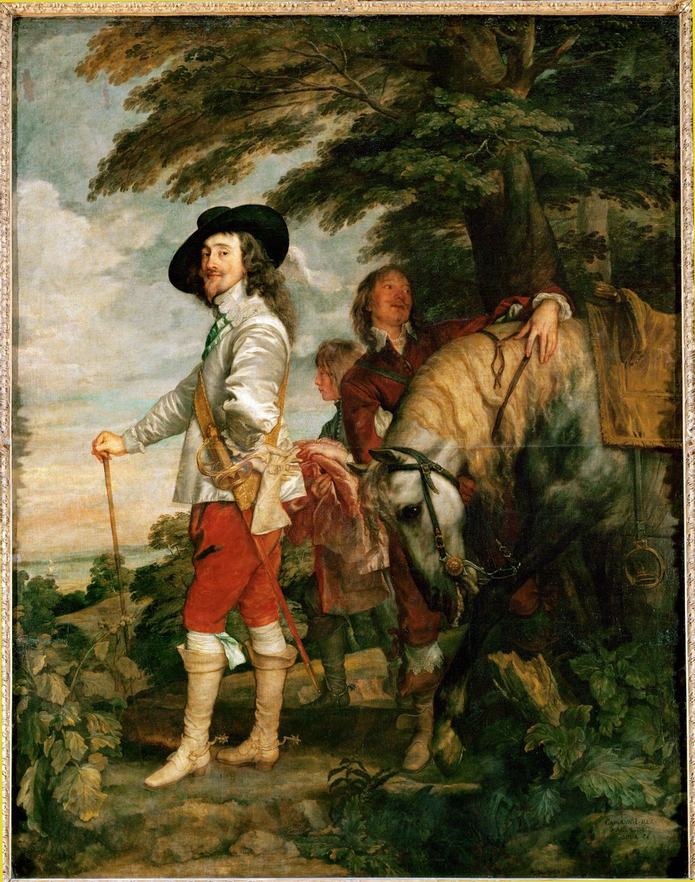 Karel I, koning van Engeland, portret van de jacht - ... door Anthony van Dyck