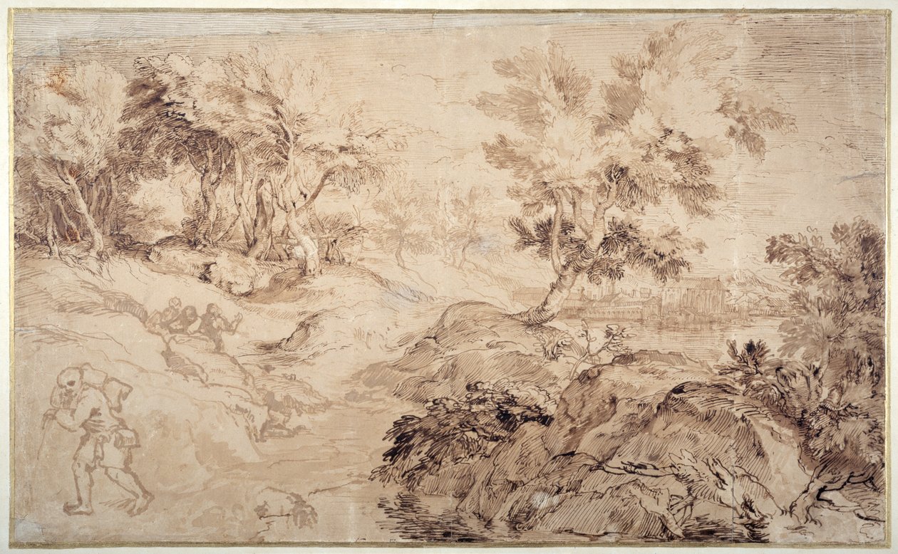 Landschap in de stijl van Titiaan door Anthony van Dyck
