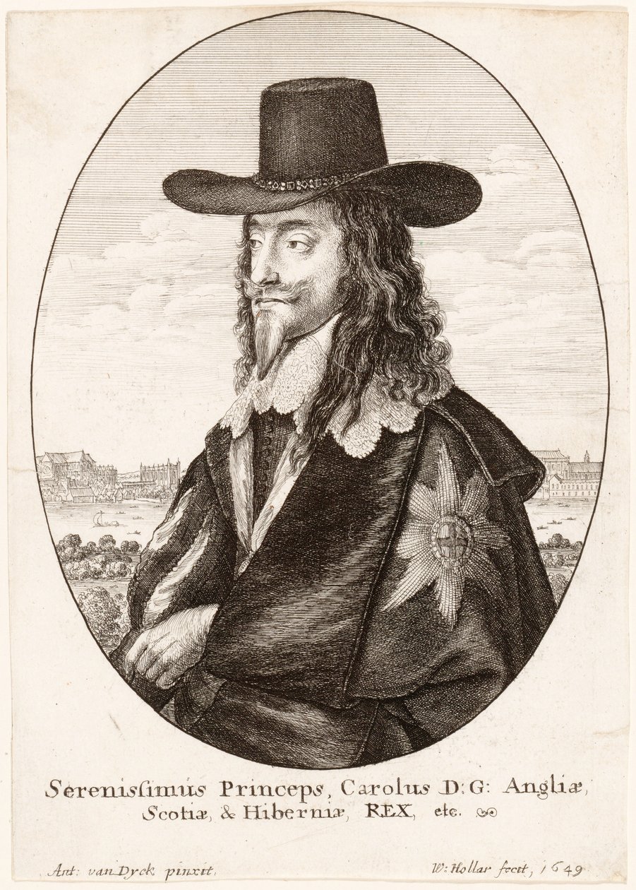 Portret van Karel I, uitgegeven 1649 door Anthony van Dyck
