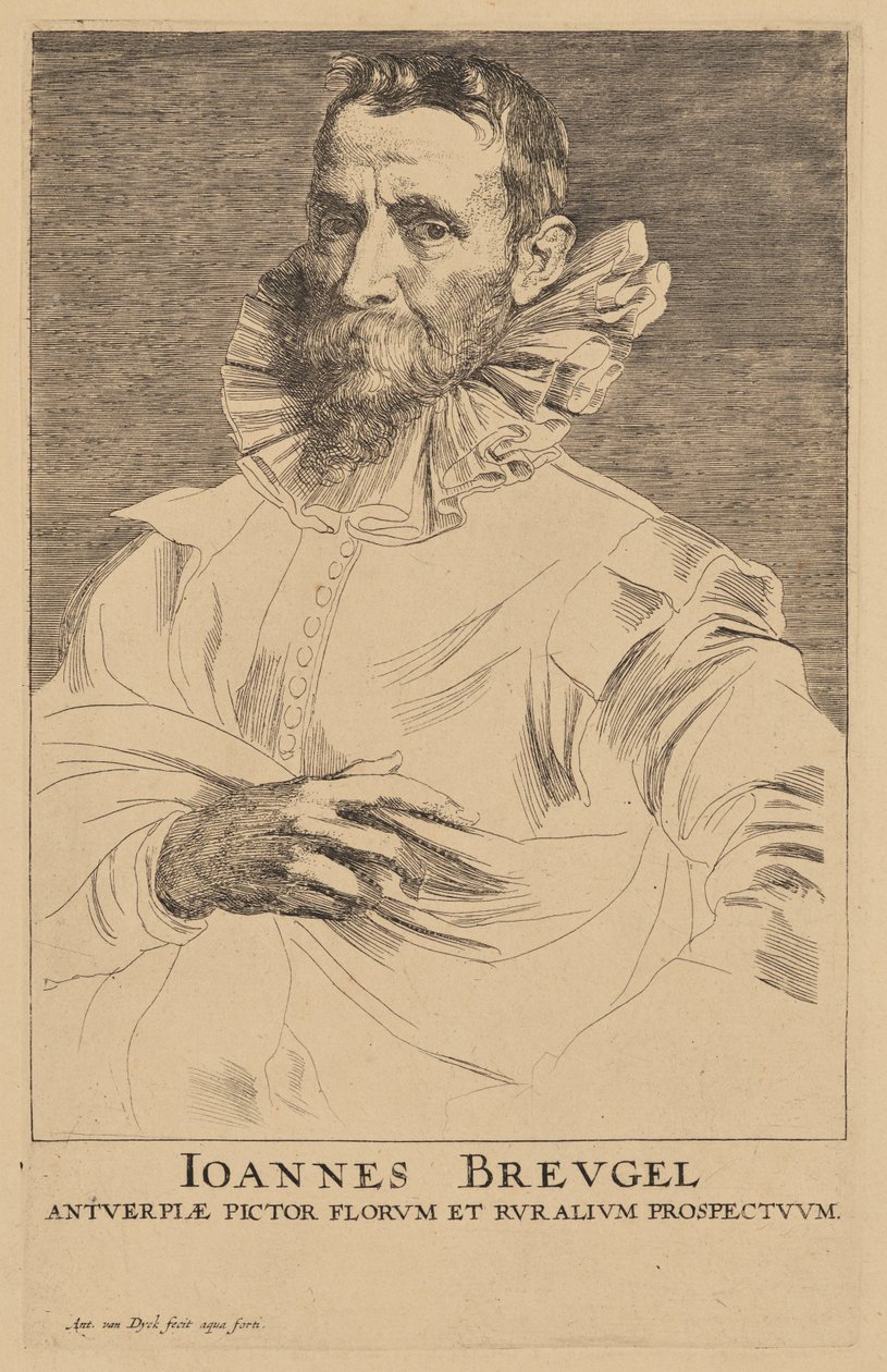 Portret van Jan Bruegel de Oude door Anthony van Dyck