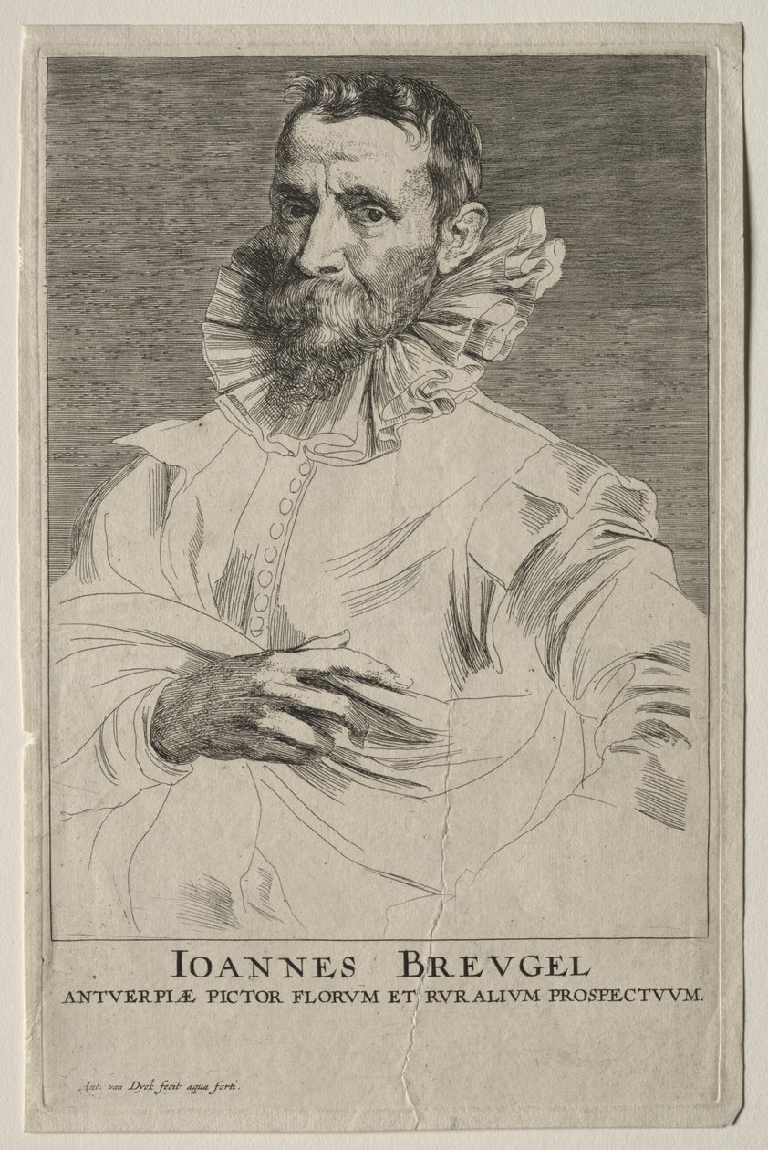 Portret van Jan Brueghel door Anthony van Dyck