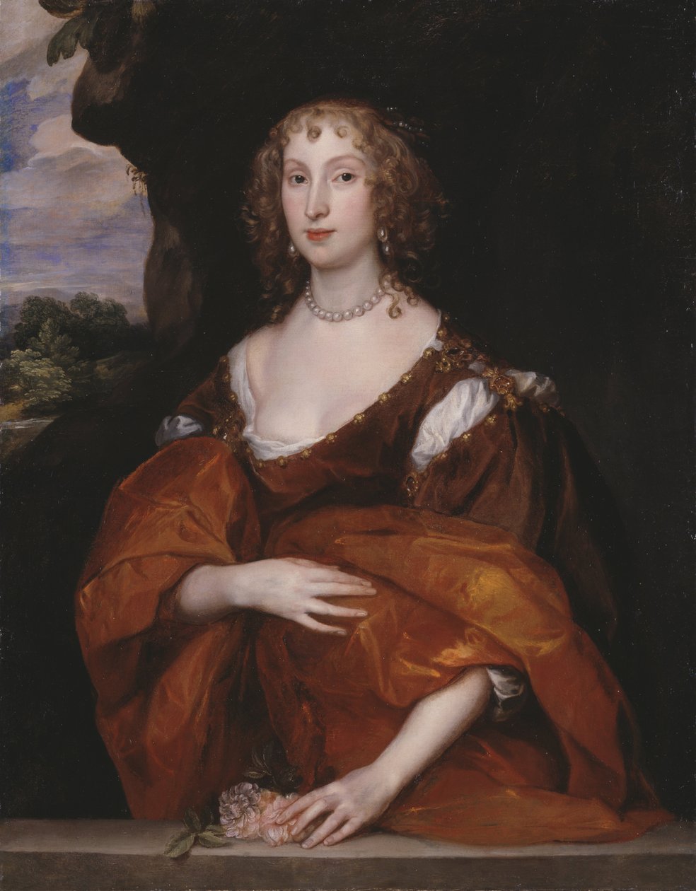 Portret van Mary Hill, Lady Killigrew  door Anthony van Dyck