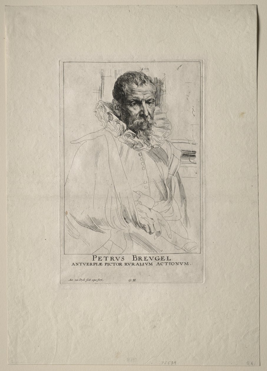 Portret van Pieter Breughel door Anthony van Dyck