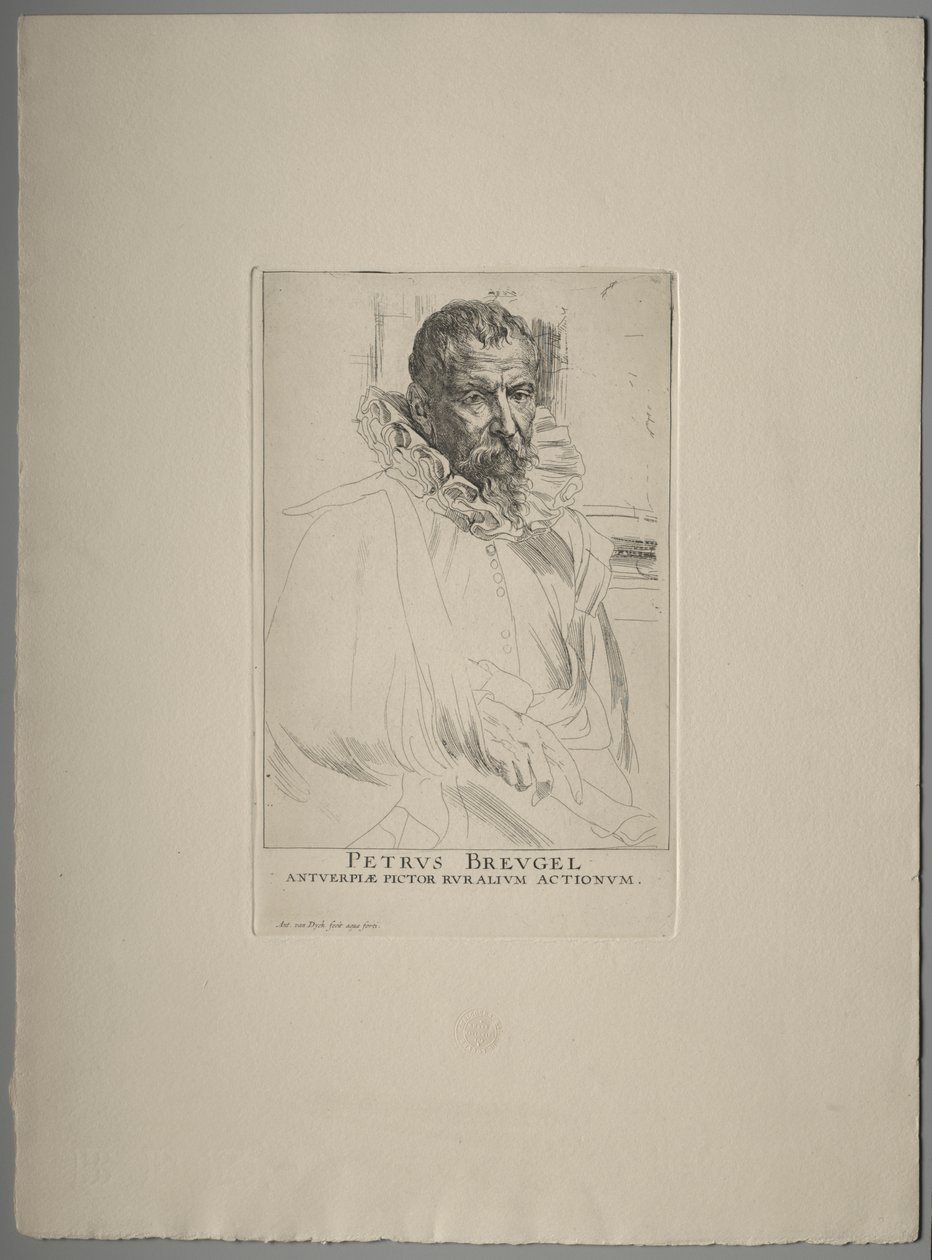 Portret van Pieter Brueghel door Anthony van Dyck