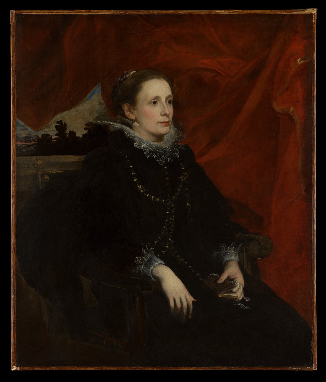 Portret van een vrouw, ook wel de markiezin van Durazzo genoemd door Anthony van Dyck