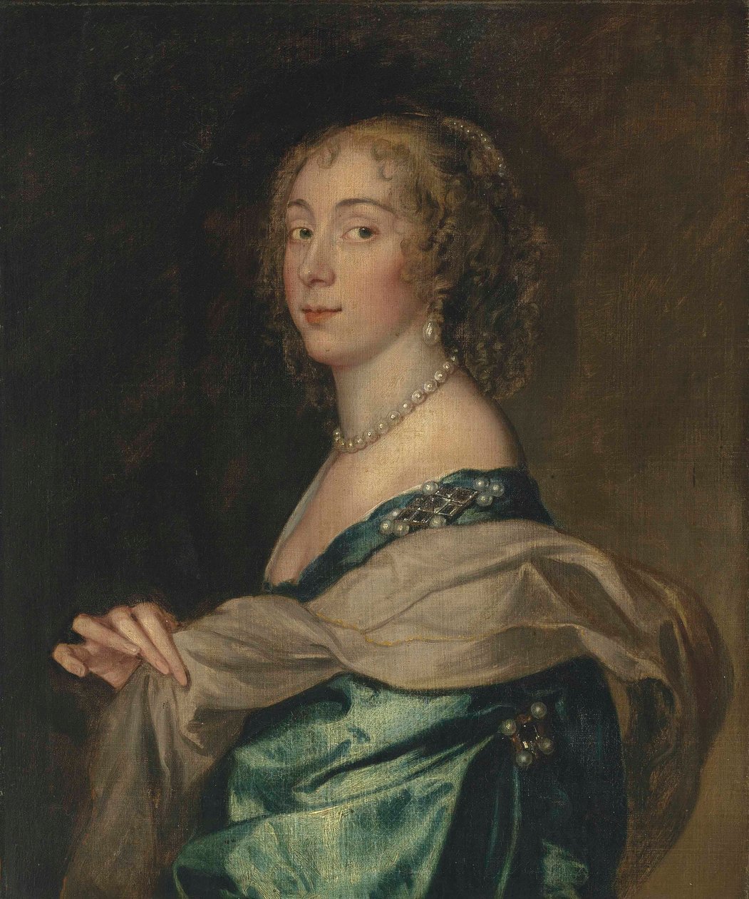 Portret van een dame, vermoedelijk Penelope, Lady Bayning (1620-1647), later Lady Herbert door Anthony van Dyck