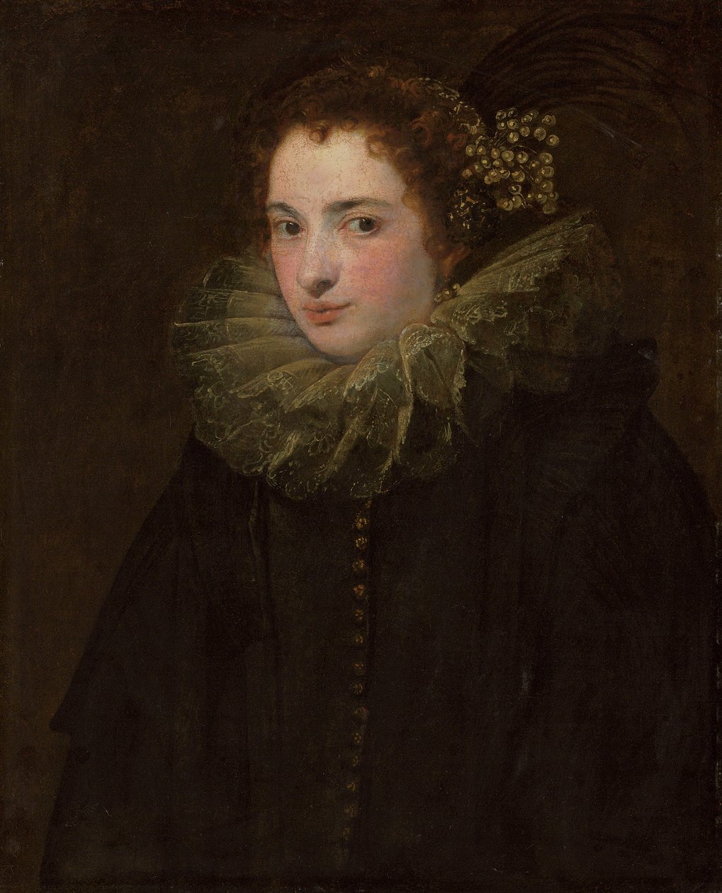 Portret van een onbekende vrouw door Anthony van Dyck