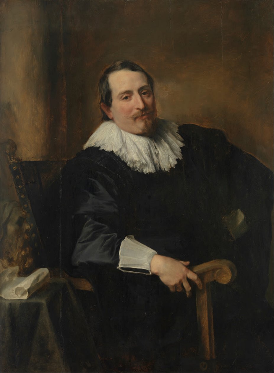 Portret van de schilder Theodor Rombouts door Anthony van Dyck