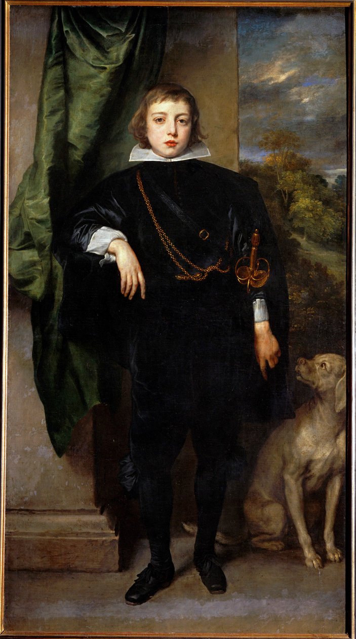 Prins Ruprecht von der Pfalz, Engelse admiraal, zoon van Friedrich V van Bohemen, de "Winterkoning" van de Dertigjarige Oorlog (schilderij op doek) door Anthony van Dyck