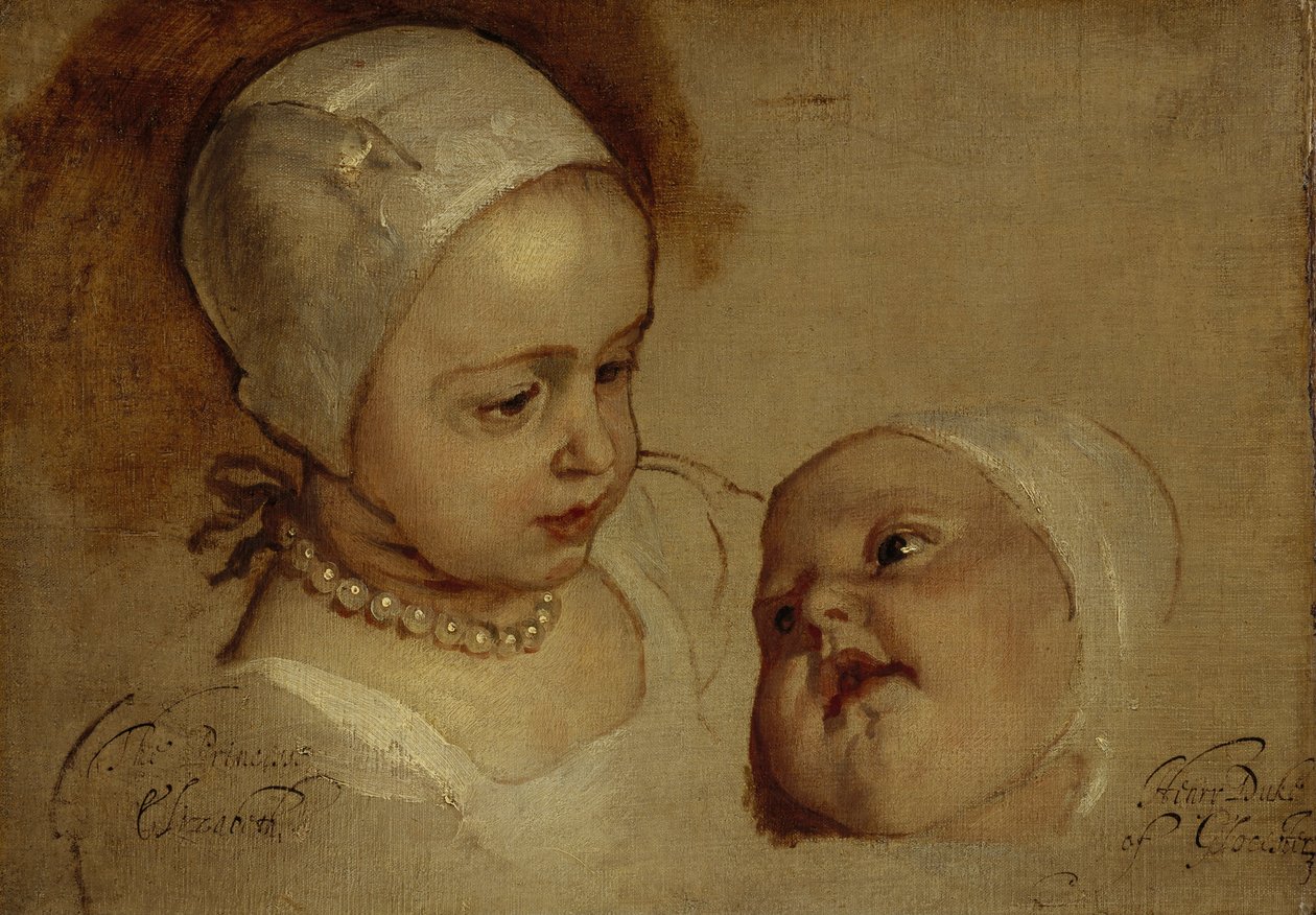 Prinses Elizabeth, 1635–1650, en prinses Anne, 1637–1640. Dochters van Karel I door Anthony van Dyck