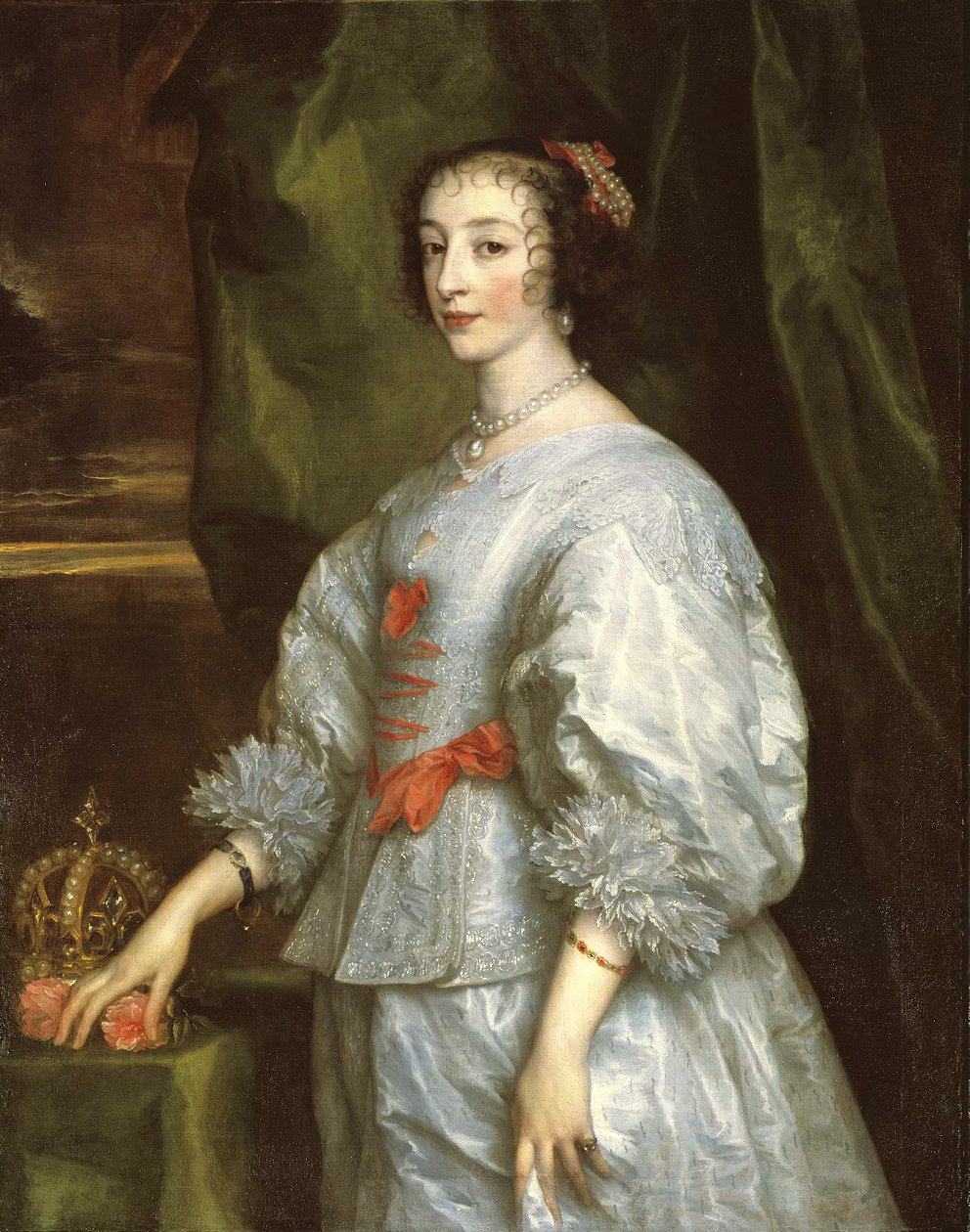 Queen Henrietta Maria (1609-69) door Anthony van Dyck