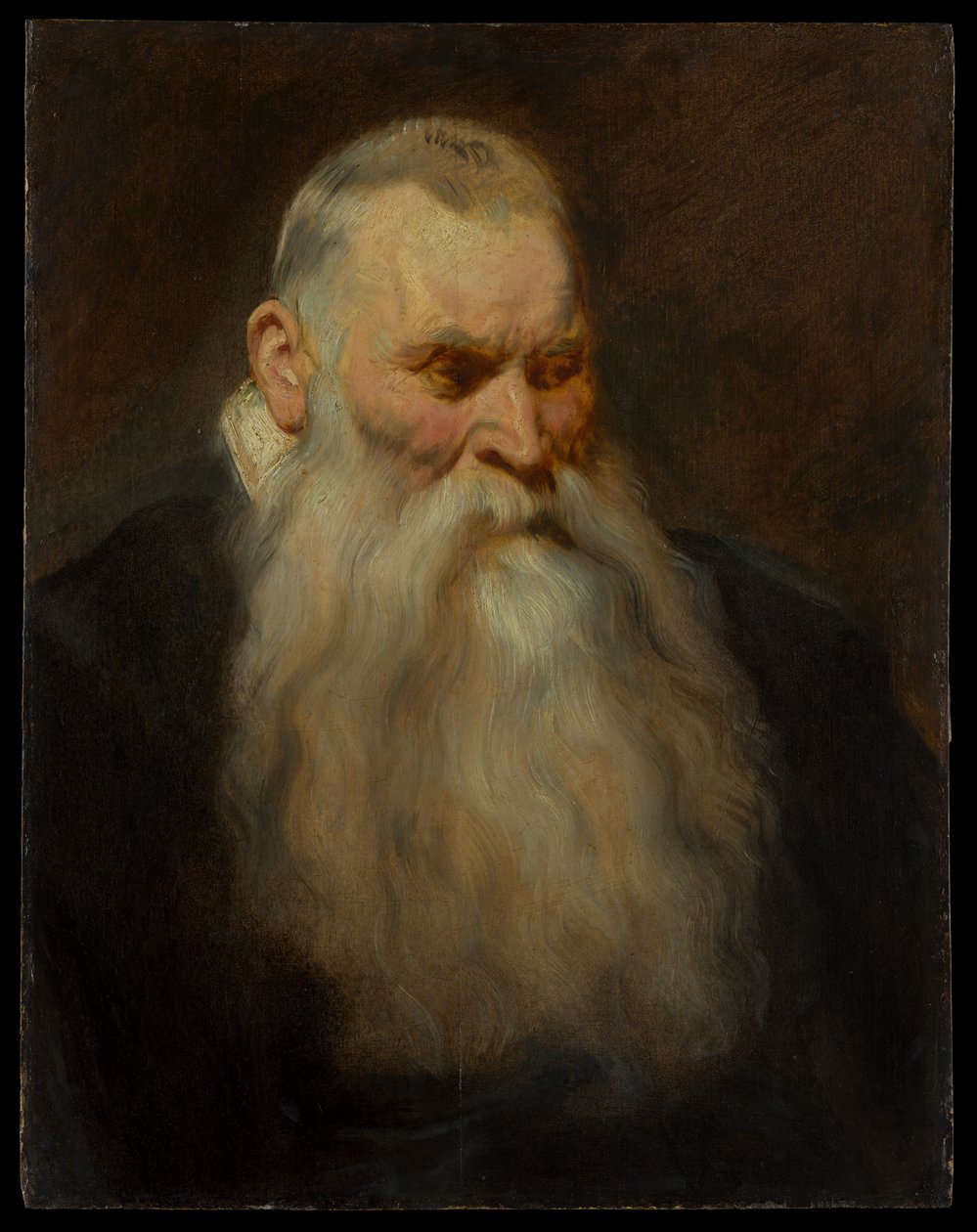 Kopstudie van een oude man met een witte baard door Anthony van Dyck