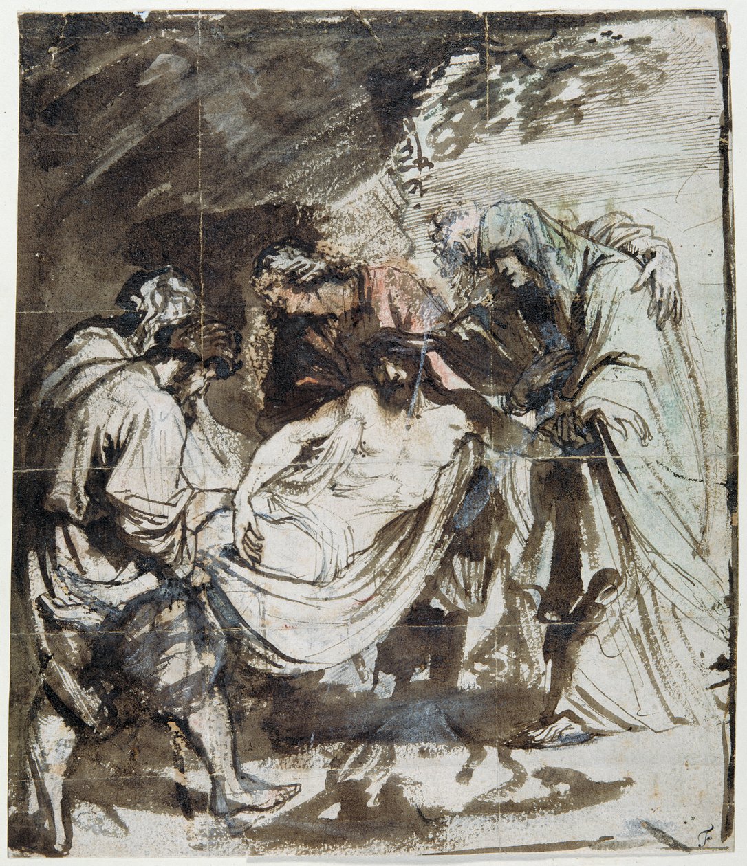 Studie voor de Graflegging, ca. 1617-18 door Anthony van Dyck