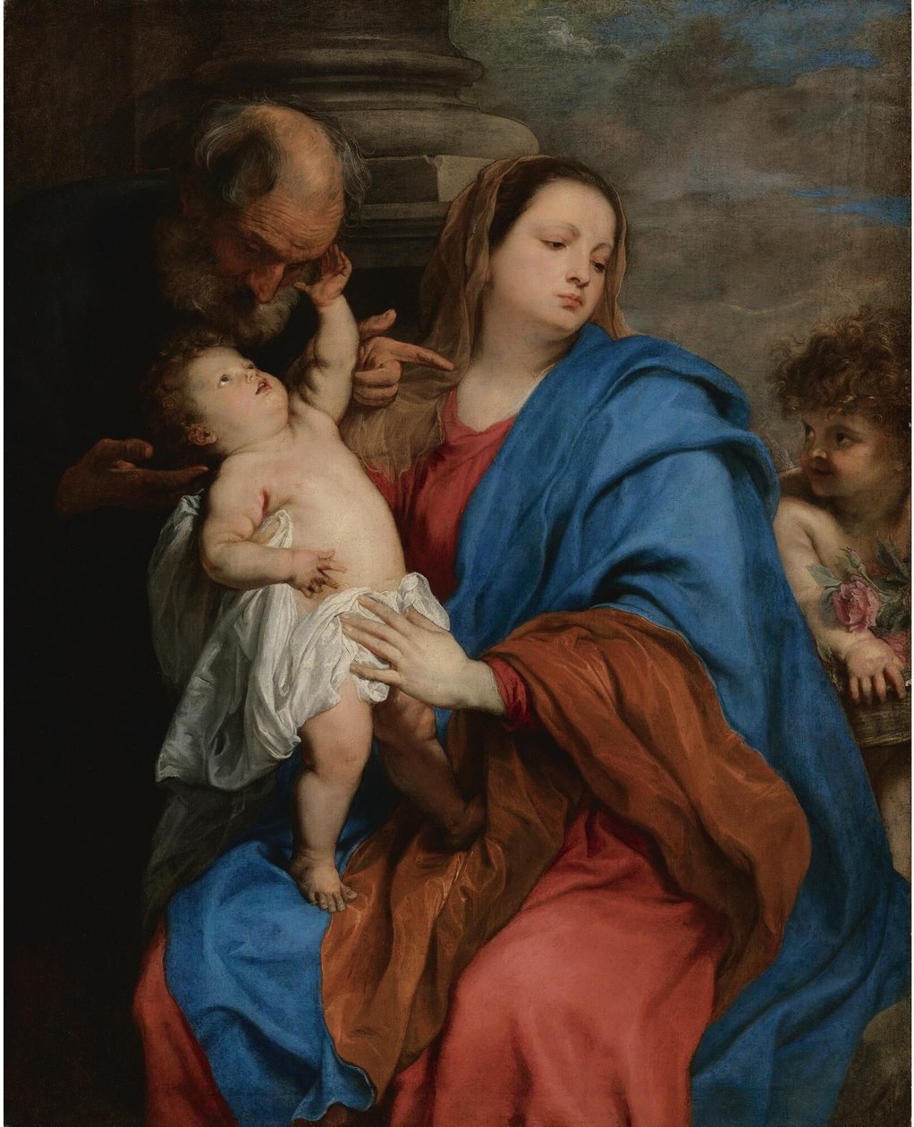 De Heilige Familie met een engel door Anthony van Dyck