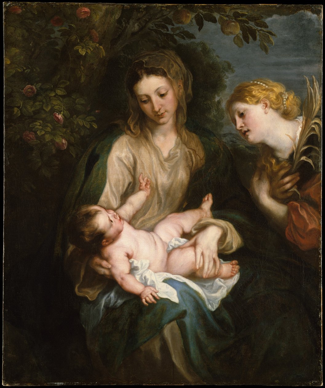 De Maagd met het Kind en de heilige Catharina van Alexandrië door Anthony van Dyck