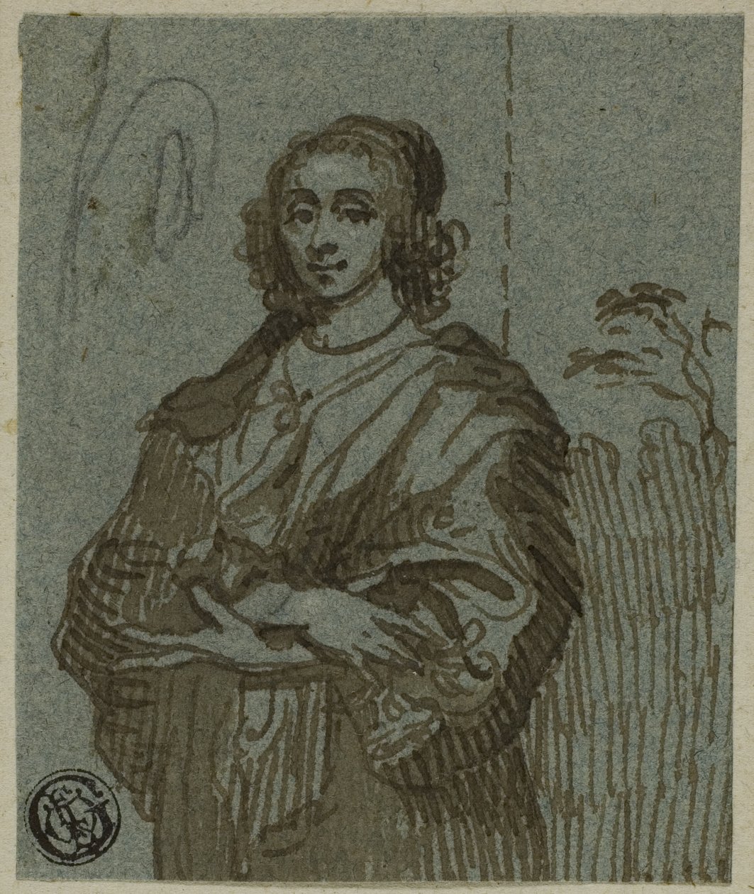 Vrouw Driekwart Lengte met Gekruiste Armen door Anthony van Dyck