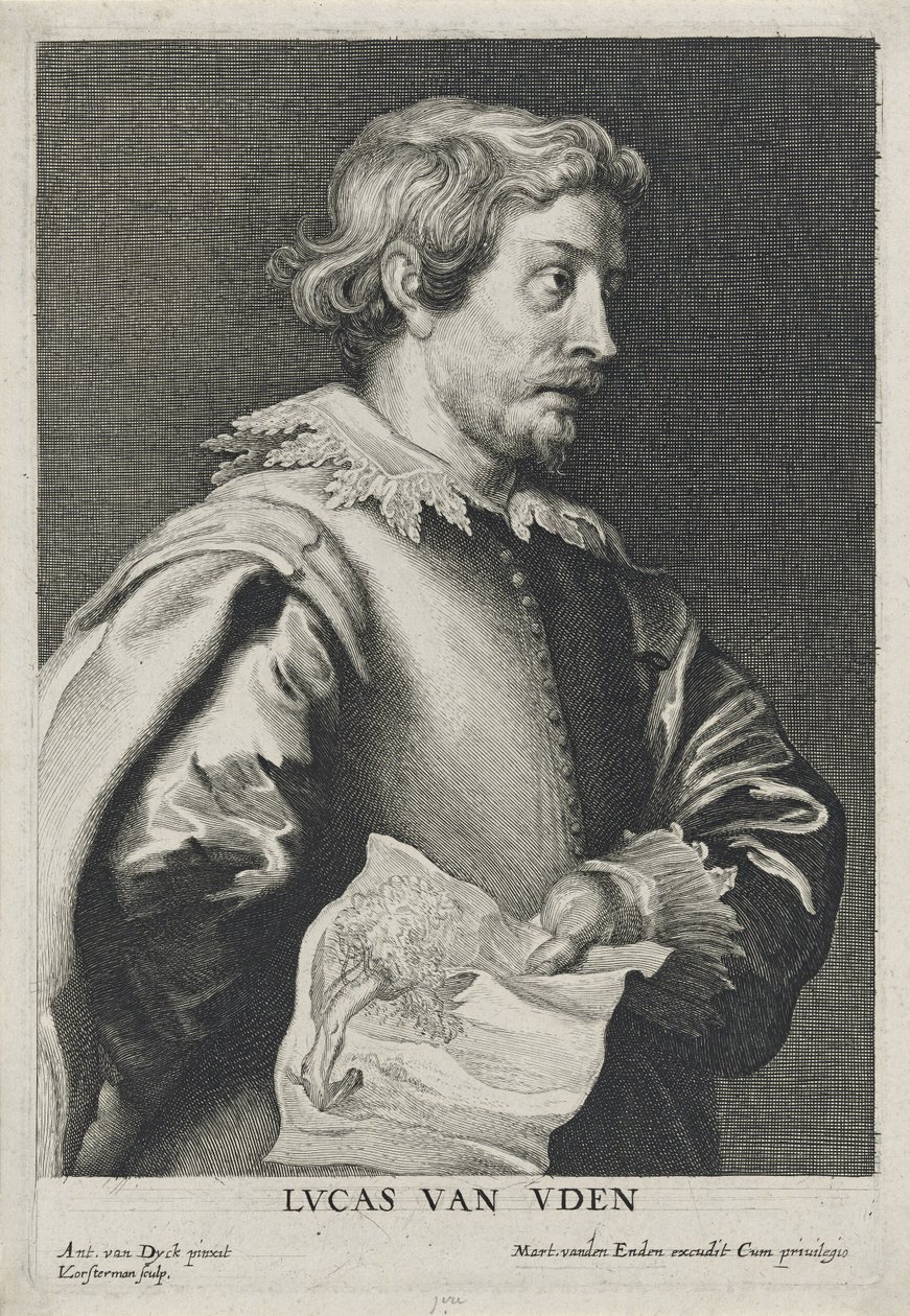 Lucas van Uden, 1630-1640, ets door Lucus Vorsterman door Anthony van after Dyck