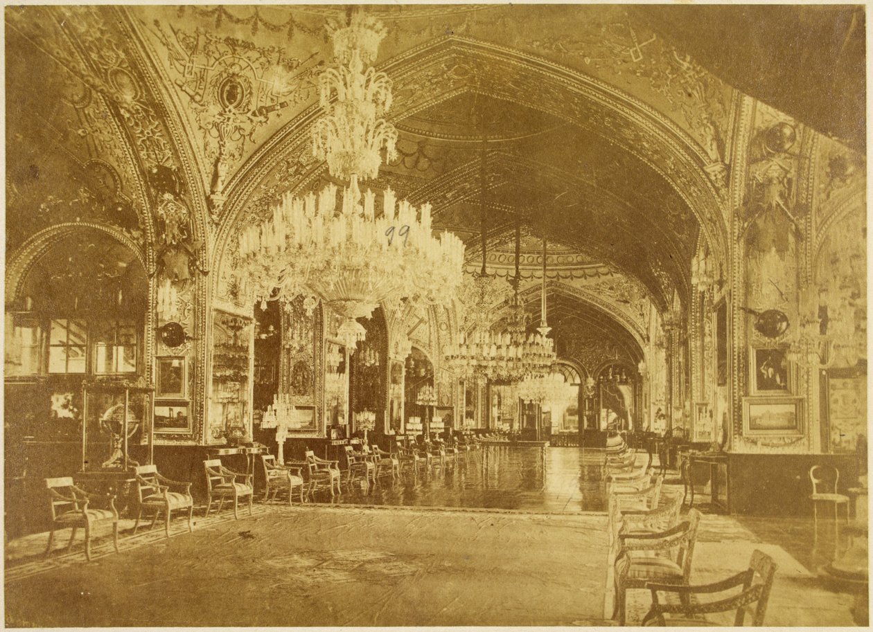 Talar-i Muzeh, ook wel Talar-i Salam (Audience Hall), Gulistan Palace, Teheran, 1880-90 door Antoin Sevruguin