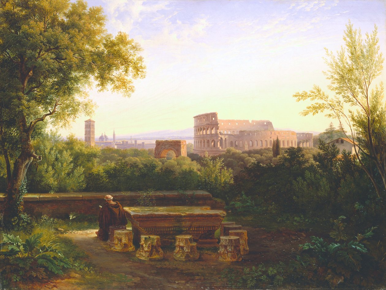 Uitzicht op het Colosseum vanaf de Orti Farnesiani, 1833 door Antoine Fèlix Boisselier
