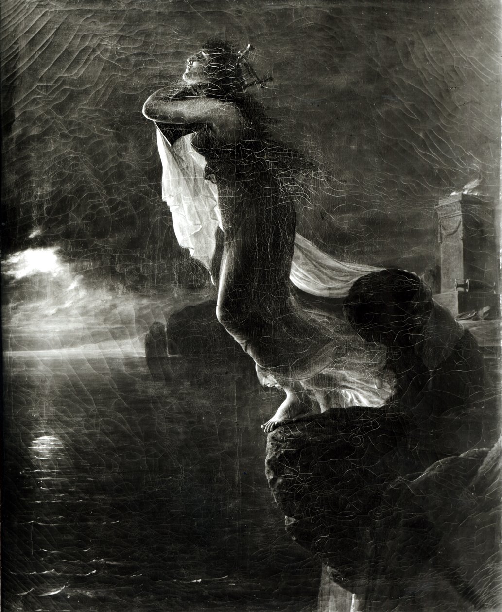 Sappho en Leucade, ook bekend als De dood van Sappho door Antoine Jean Gros
