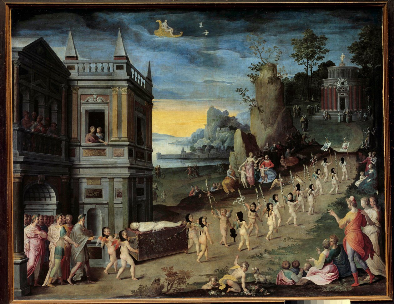 Allegorie: de begrafenis van de Liefde door Antoine (studio of) Caron