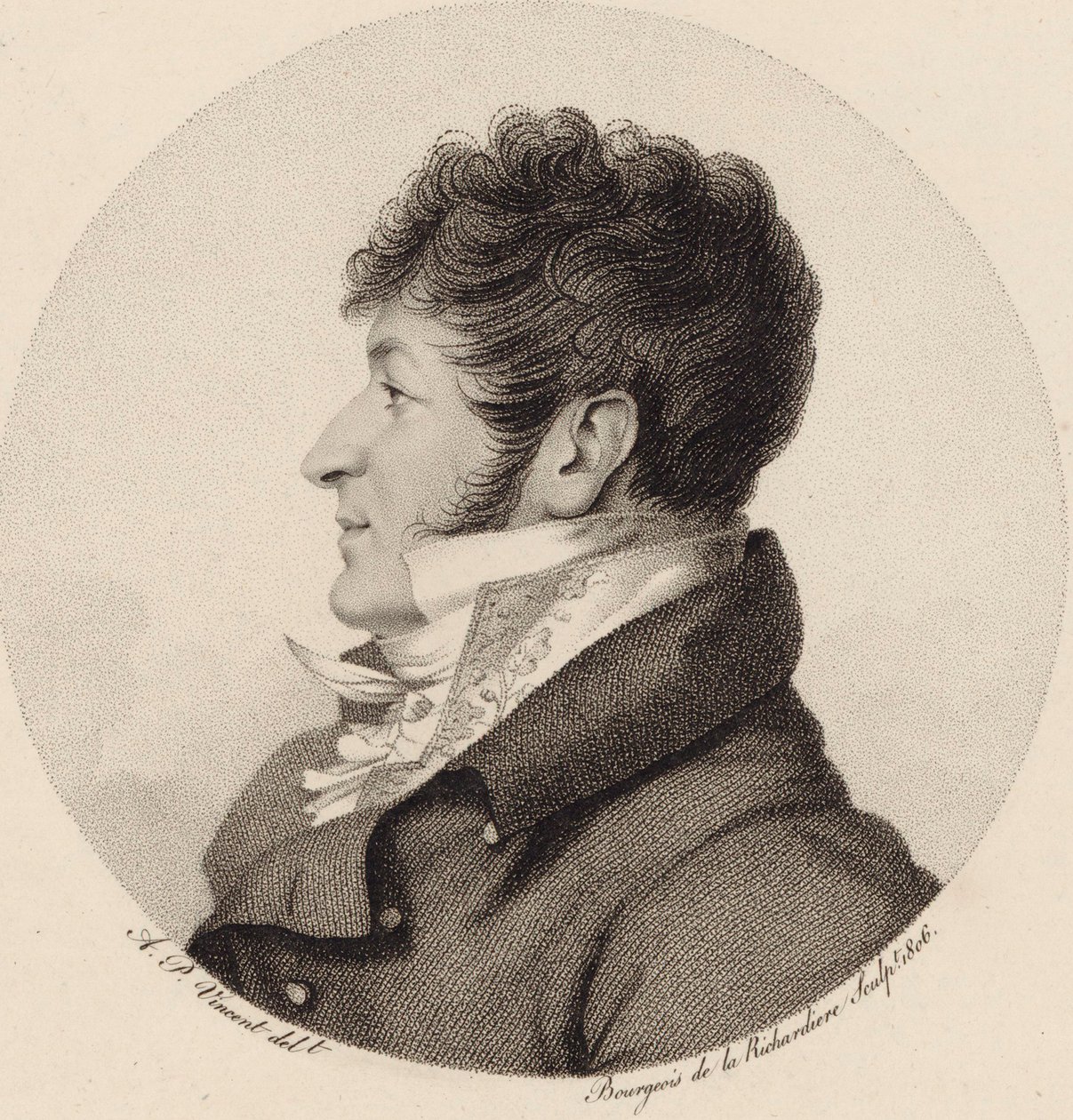 Portret van de componist Charles-Henri Plantade door Antoine Achille Bourgeois de La Richardiere