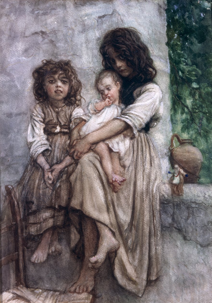 Jonge meisjes van Ischia door Antoine Auguste Ernest Herbert or Hebert