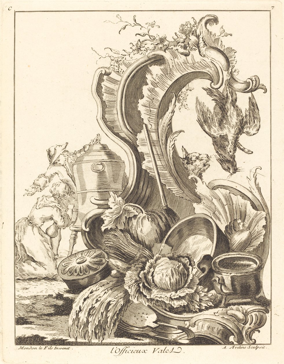 De Dienstbare Knecht door Antoine Aveline after Jean Mondon