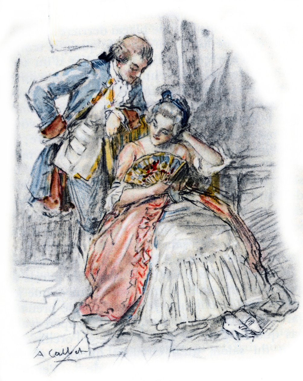 Werther het Hofmakende Mademoiselle de B om Charlotte te Vergeten door Antoine Calbet