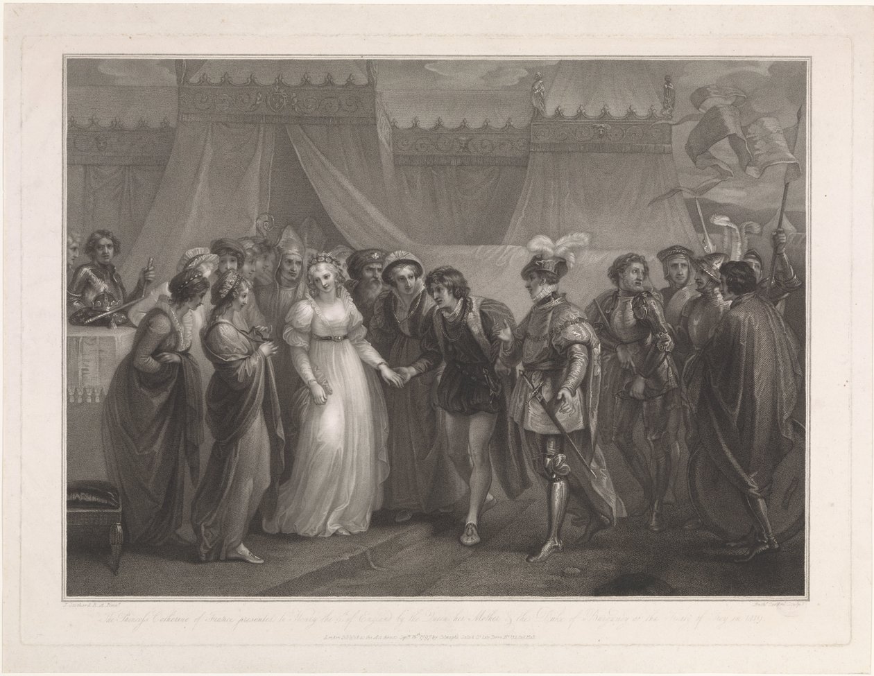 Catherine van Valois en koning Hendrik V van Engeland door Antoine Cardon