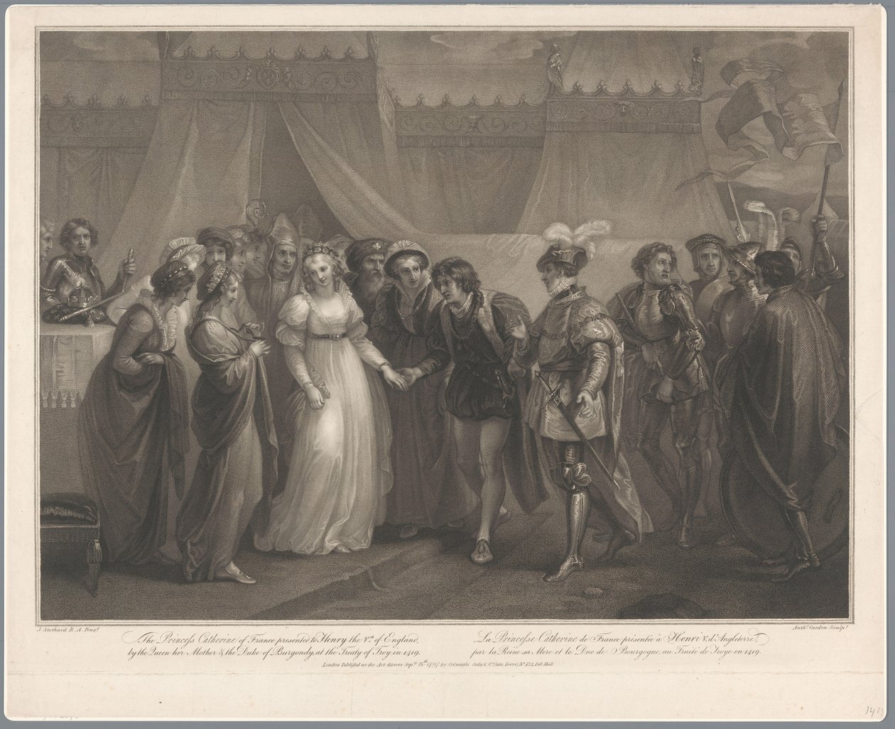 Catherine van Valois en koning Hendrik V van Engeland, 1420 door Antoine Cardon