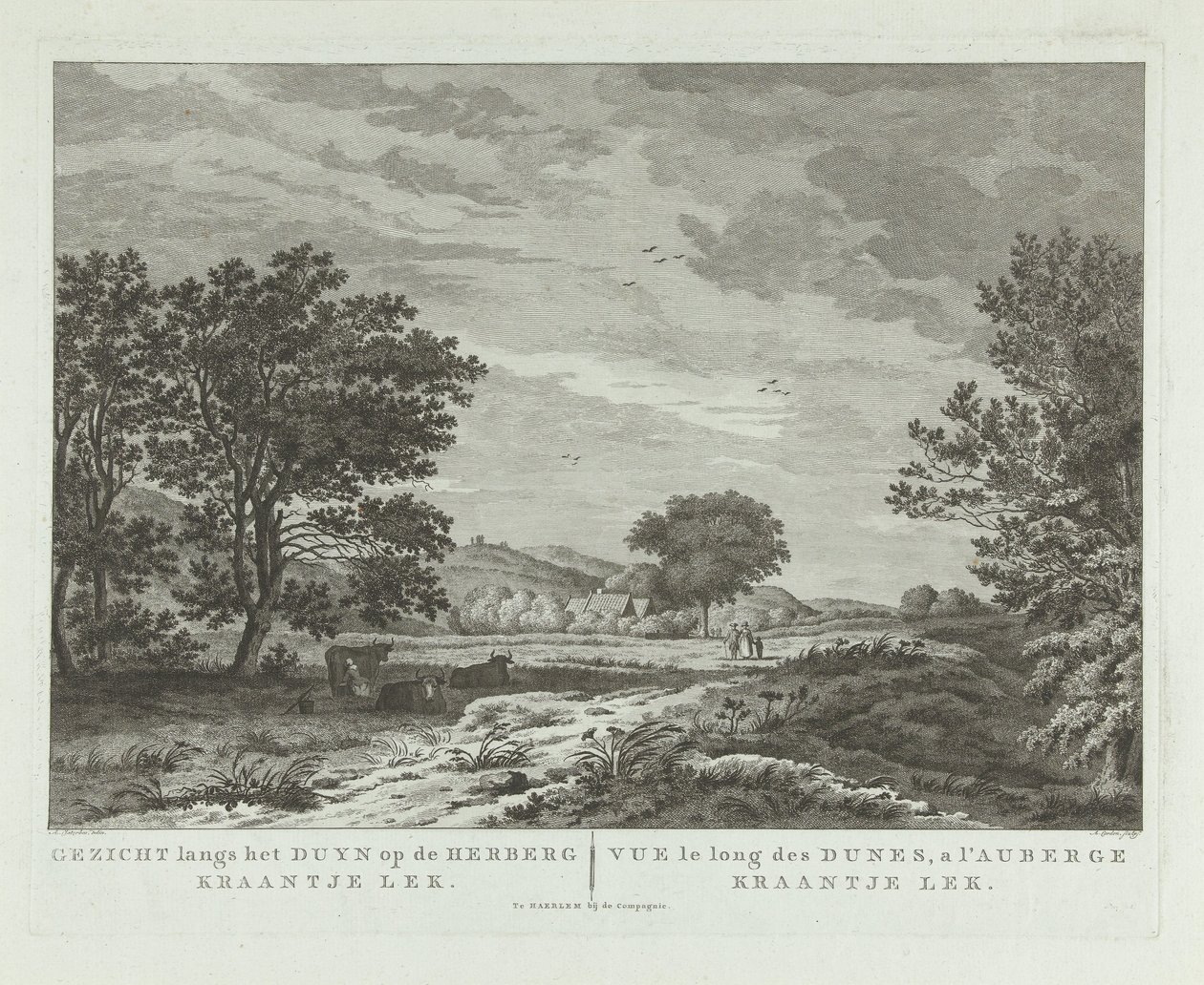 Duinlandschap met wandelend gezin door Antoine Cardon