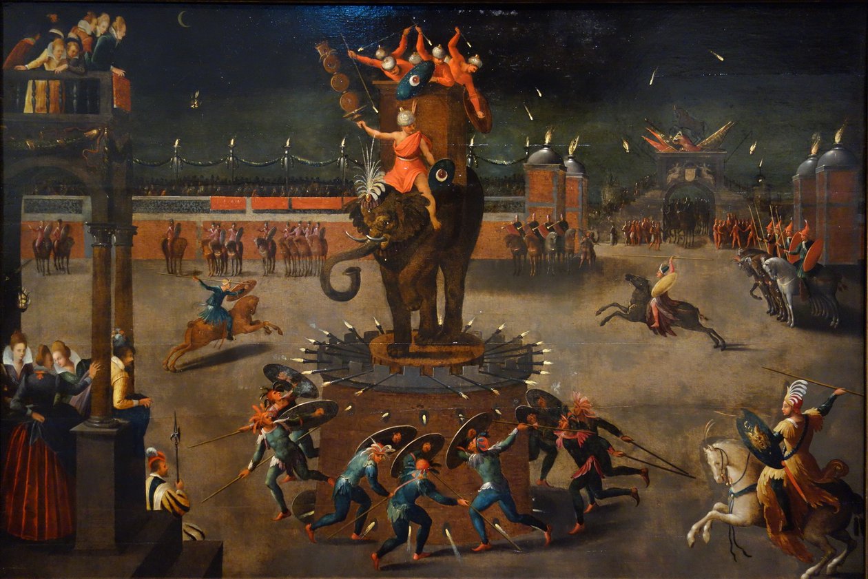 Draaimolen met olifant door Antoine Caron