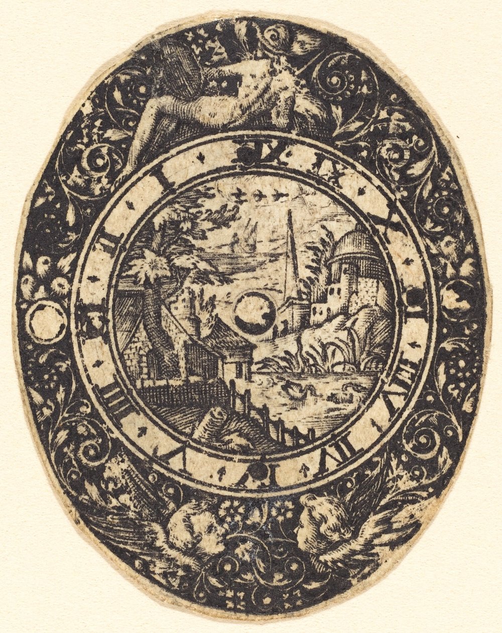 Landschap met een Obelisk door Antoine Jacquard