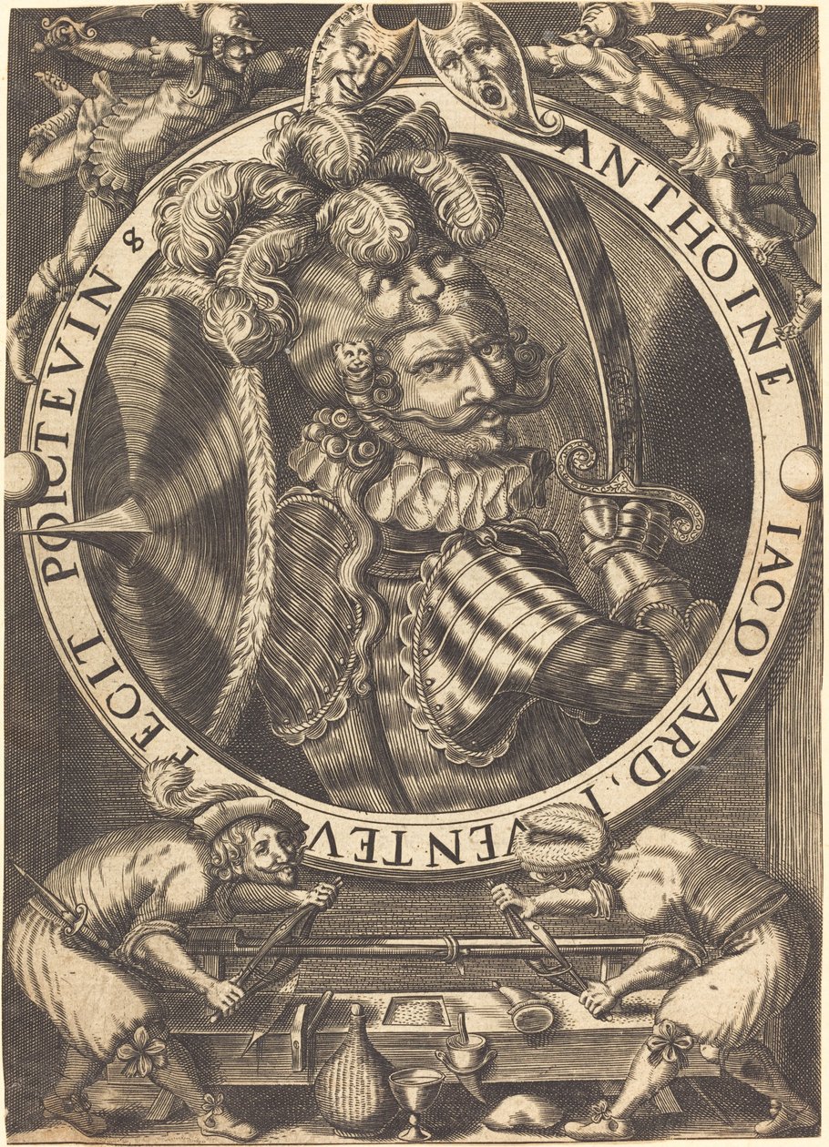 Zelfportret (De Handelskaart van Anthoine Jacquard) door Antoine Jacquard